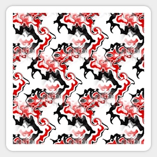 Pattern red white black Sticker